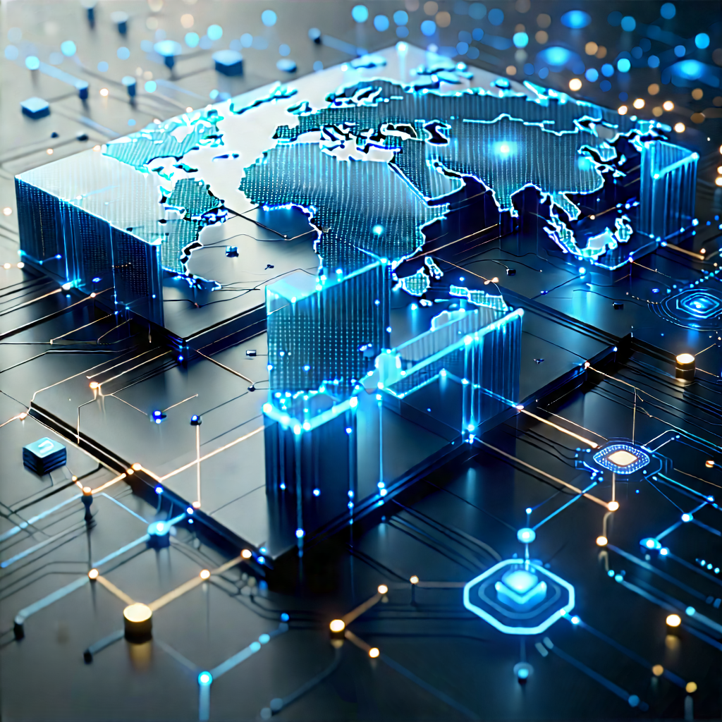 Blockchain Network Visualization With Blue White