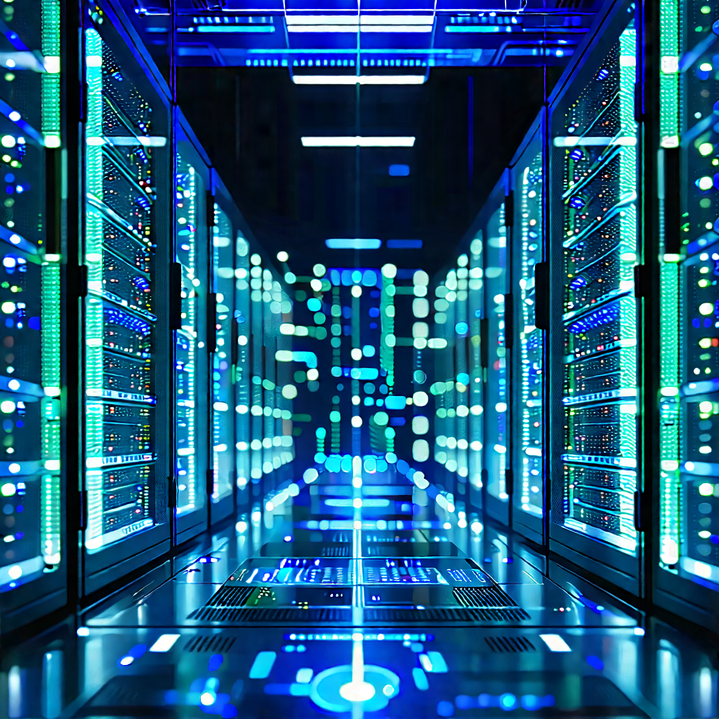 Server rack with holographic projection