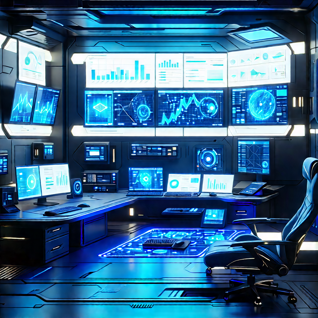 Futuristic tech startup office