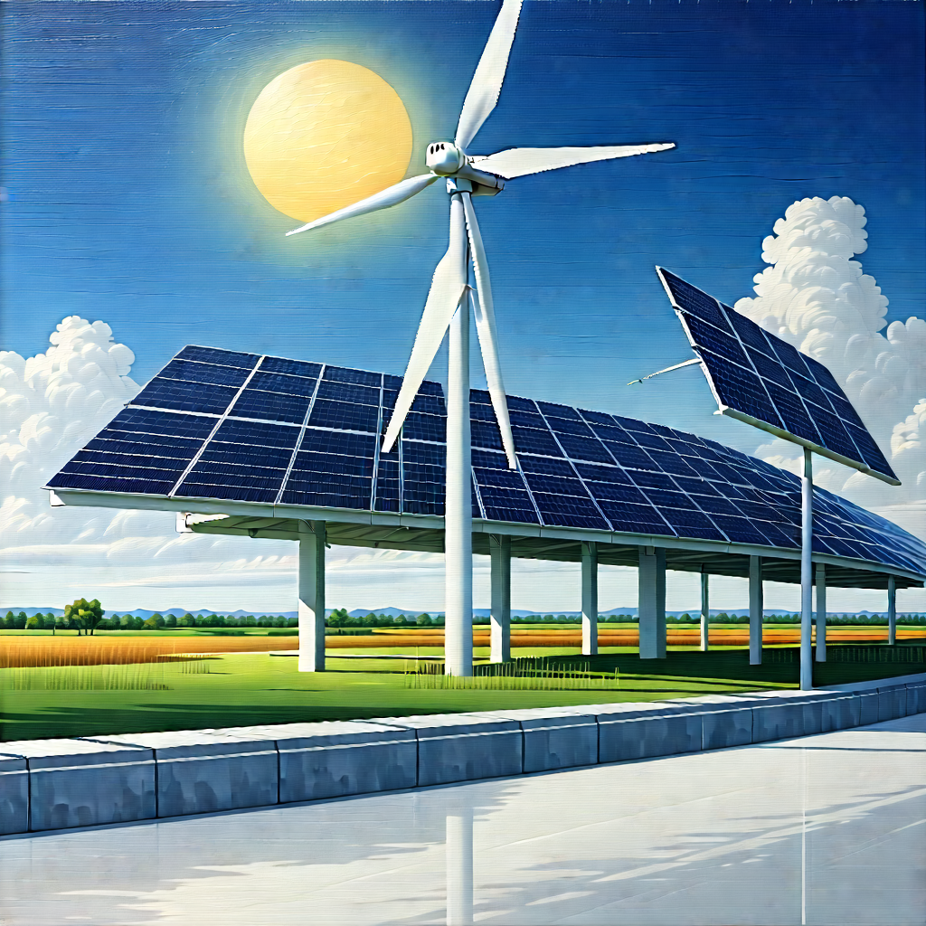Innovative Renewable Energy (design:1.12) With Large Windmill