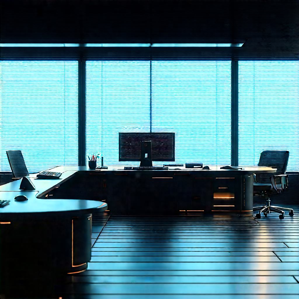 Futuristic tech startup office