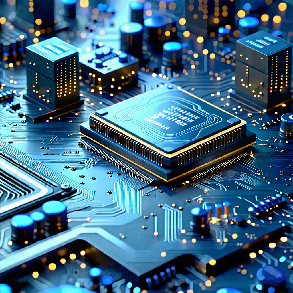 Close-up Of Electronic Circuit With Close-up Computer