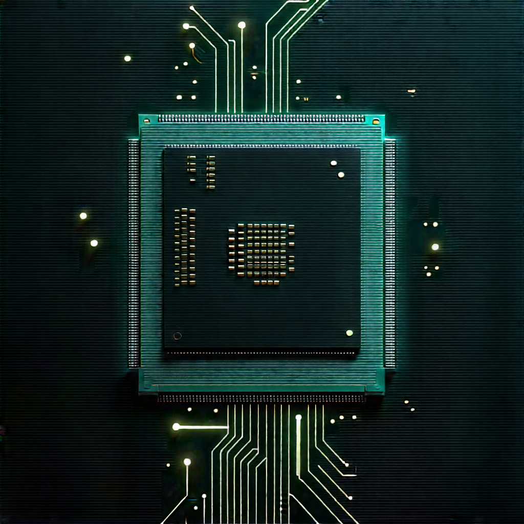 Close-up of microprocessor