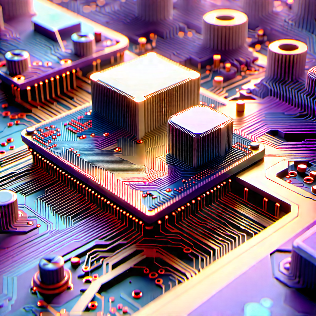 Close-up Of Electronic Circuit With Close-up Computer