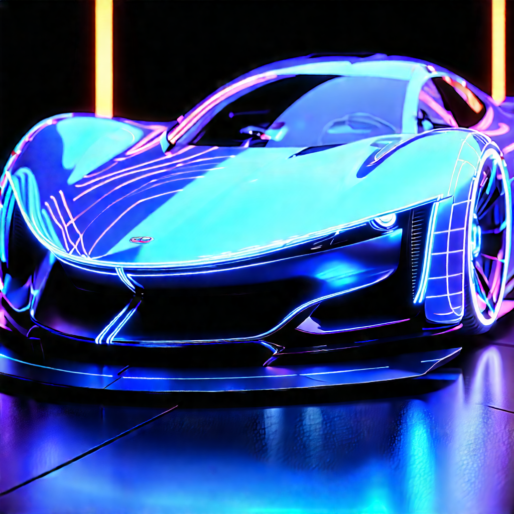 Innovative Electric Vehicle (design:1.34) With Blue Sports