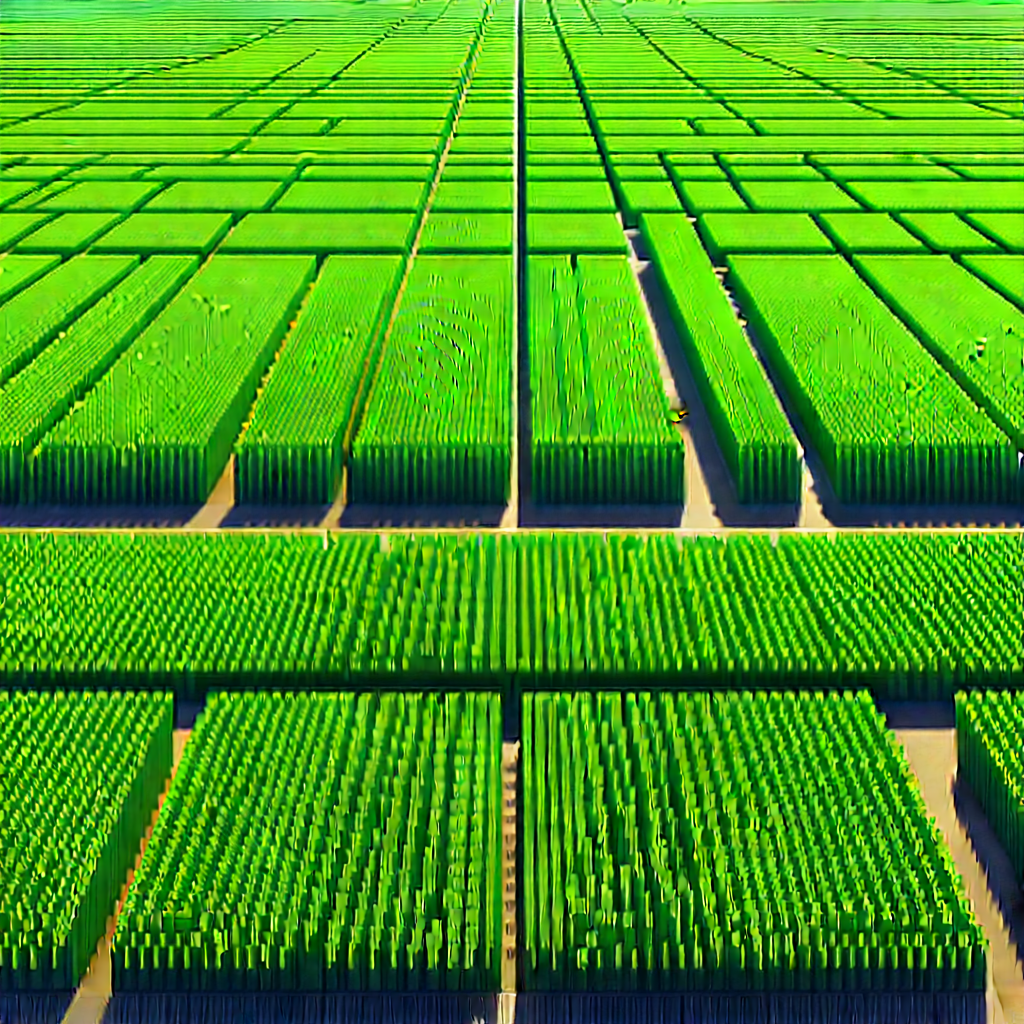 Agricultural Technology In Tech Office With Large Field