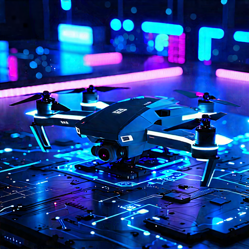 Drone with glowing screen