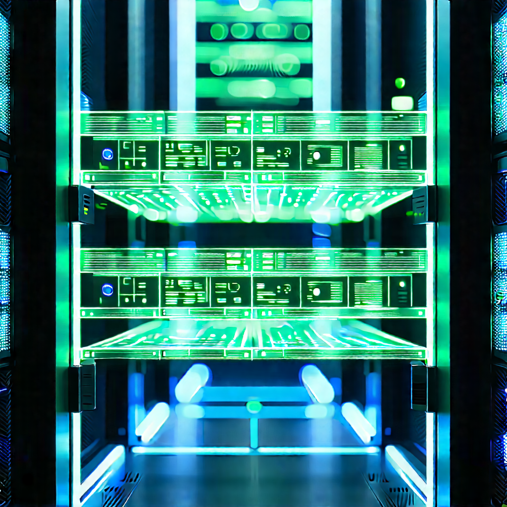Server rack with data streams