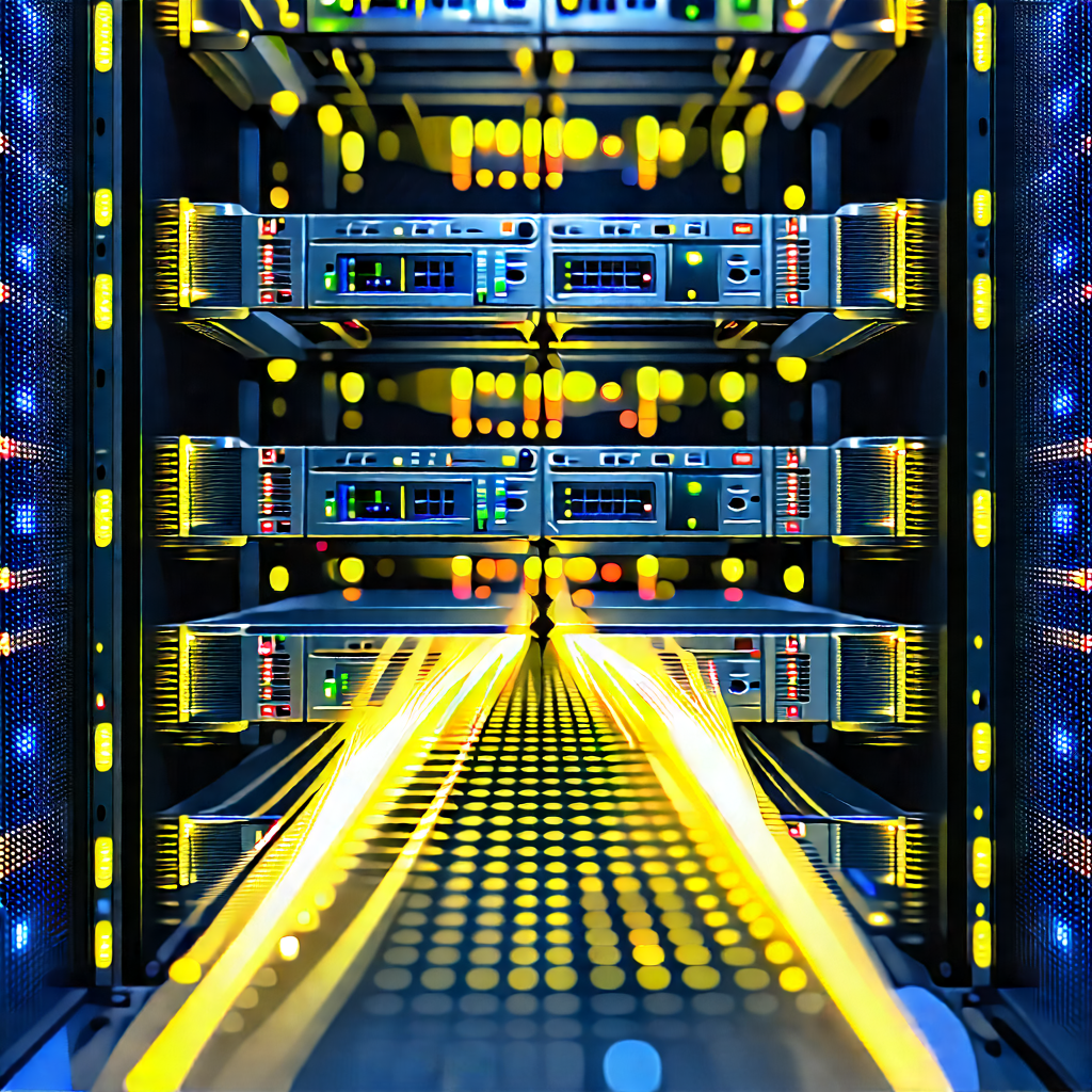 Server rack with data streams