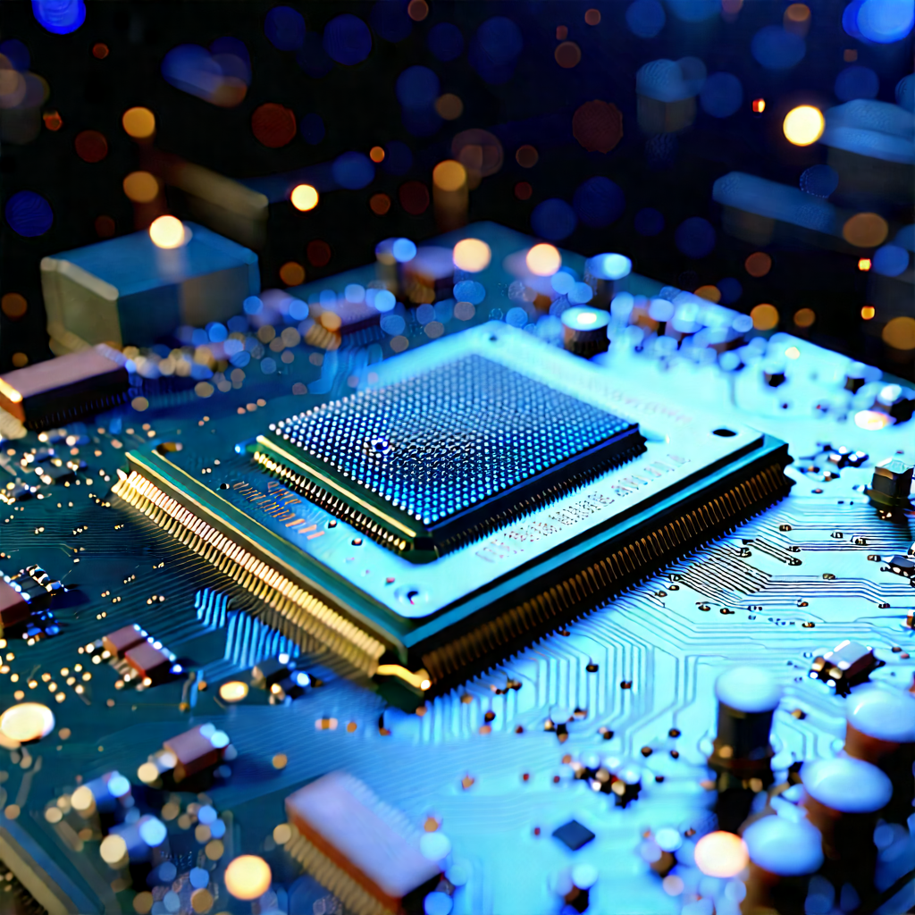 Close-up of microprocessor