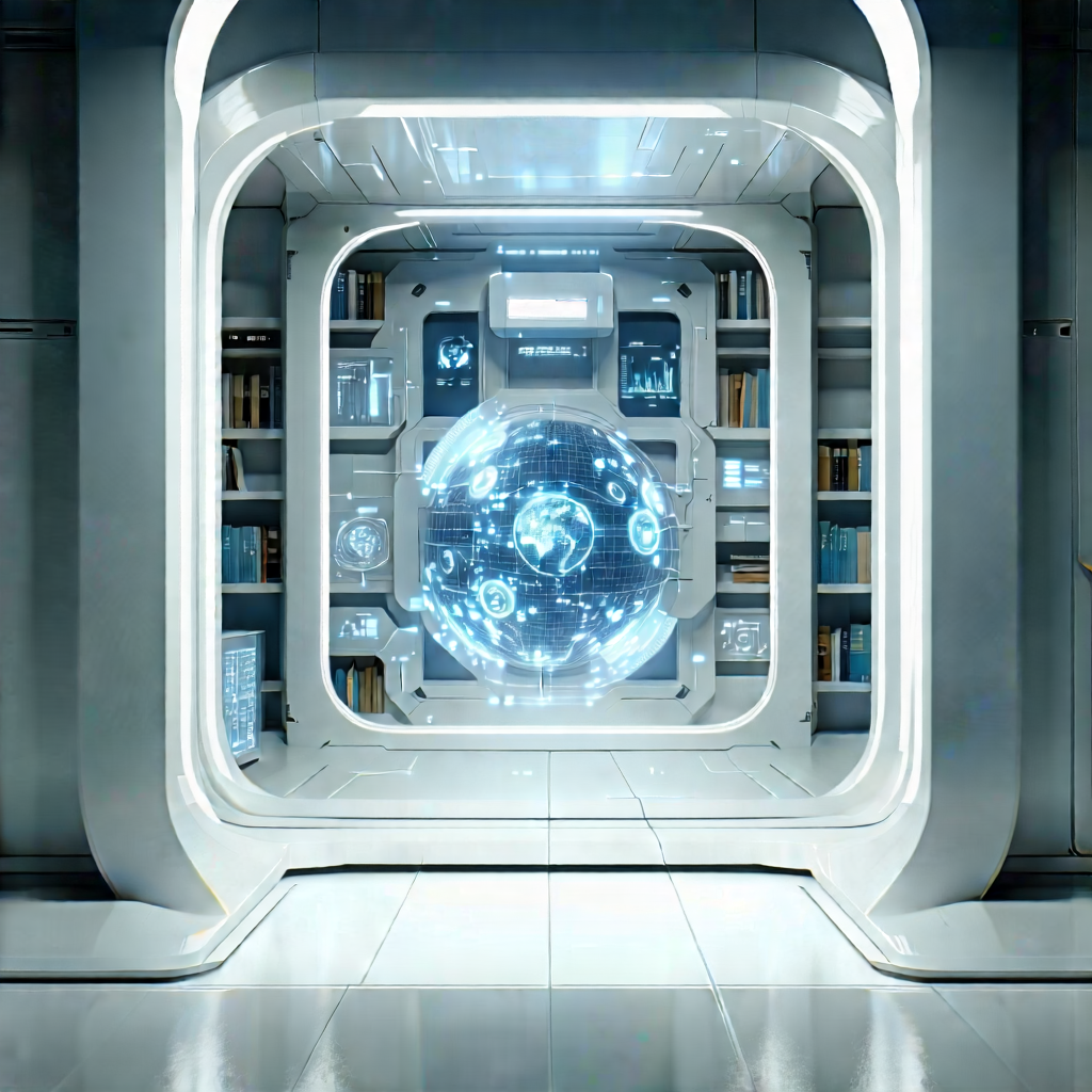 Educational Technology In Research Center With Futuristic Room