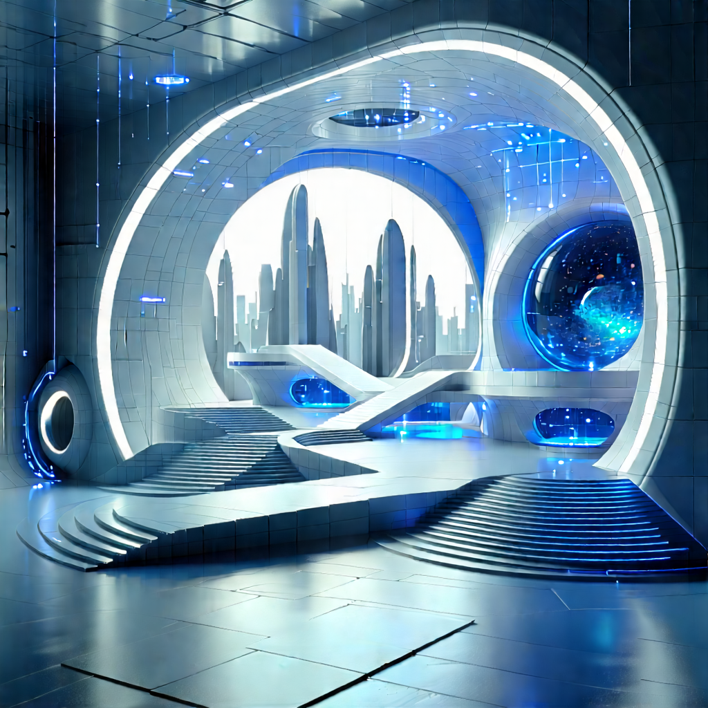 Futuristic Innovation Hub With Futuristic Scene,