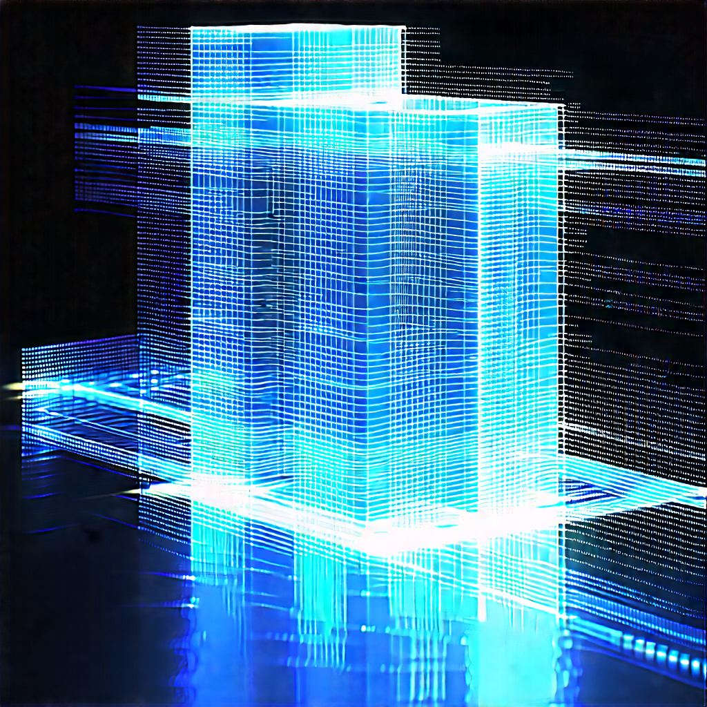 Quantum computer with blue light glow