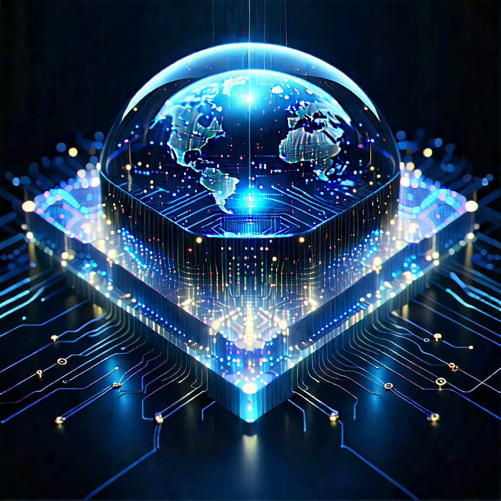 Quantum Computer With Data Streams With Blue White