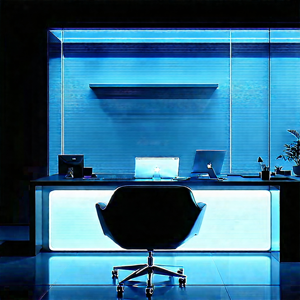 Futuristic Tech Startup Office With Modern Office