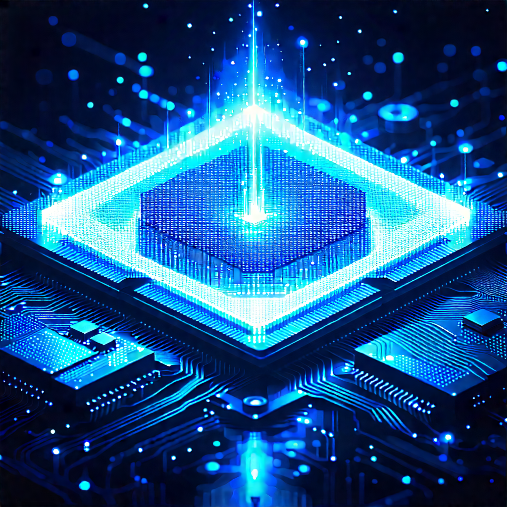 Quantum Computer With Blue Light (glow:1.18) With Image, There