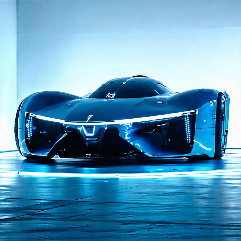 Innovative Electric Vehicle Design With Blue Sports