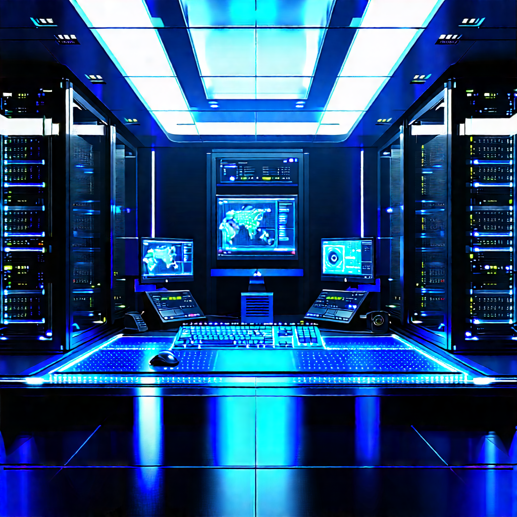 Futuristic Server Room With Image, There
