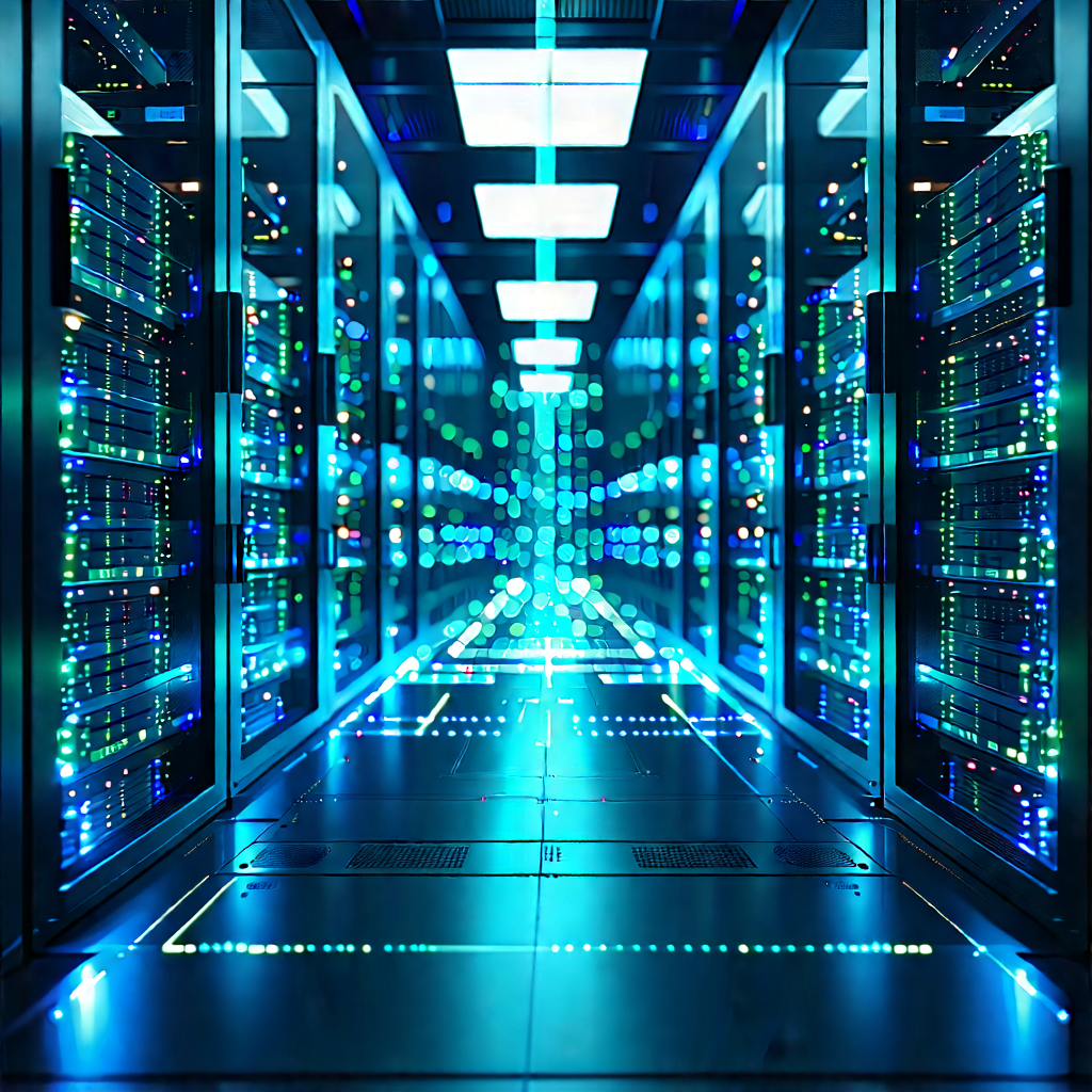 Server Rack With Laser Scanning With Image, There