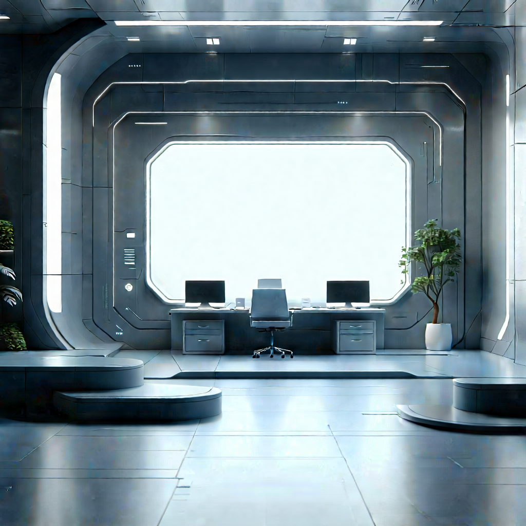 Futuristic tech startup office