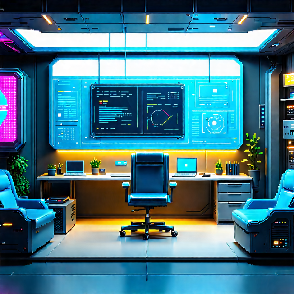 Futuristic Tech Startup Office With Futuristic Room,
