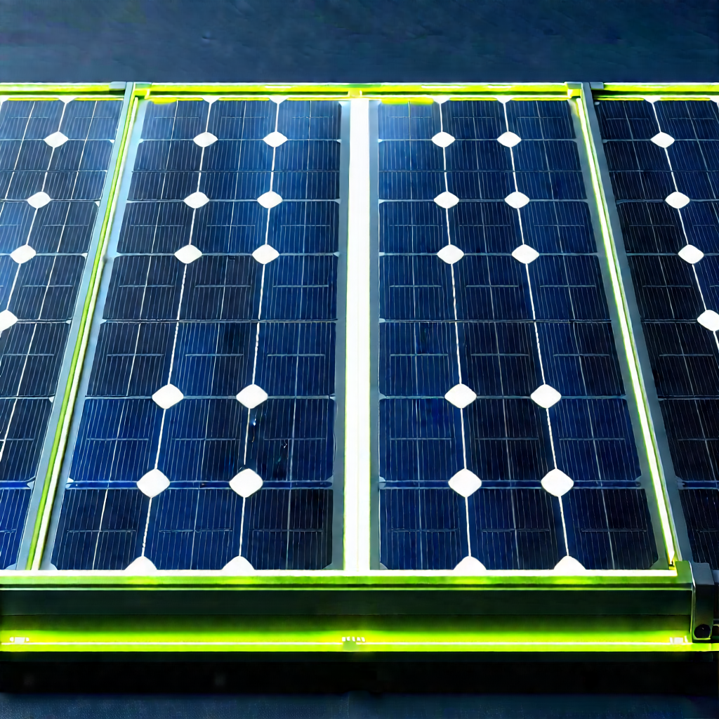 Solar panel with neon accents
