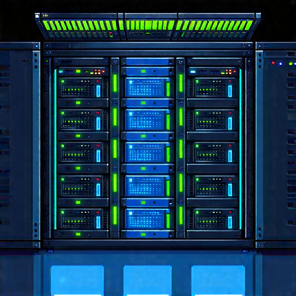 Server rack with data streams