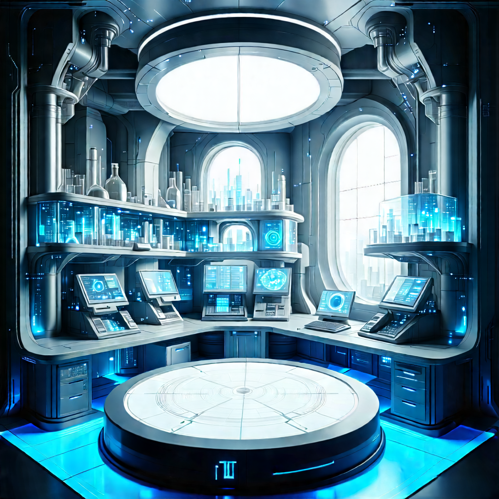 Futuristic Research Laboratory With Futuristic Setting,