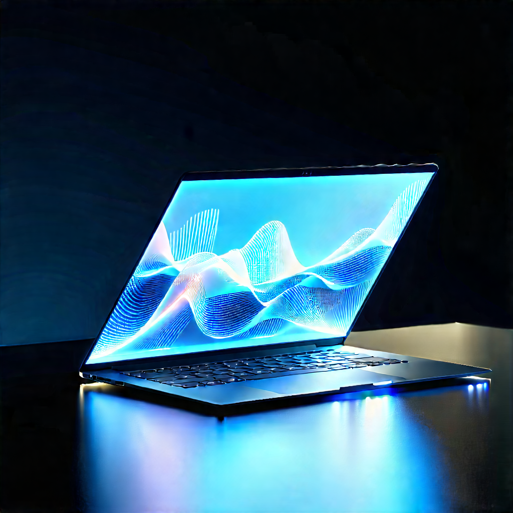Laptop With Data Visualization With Laptop Computer
