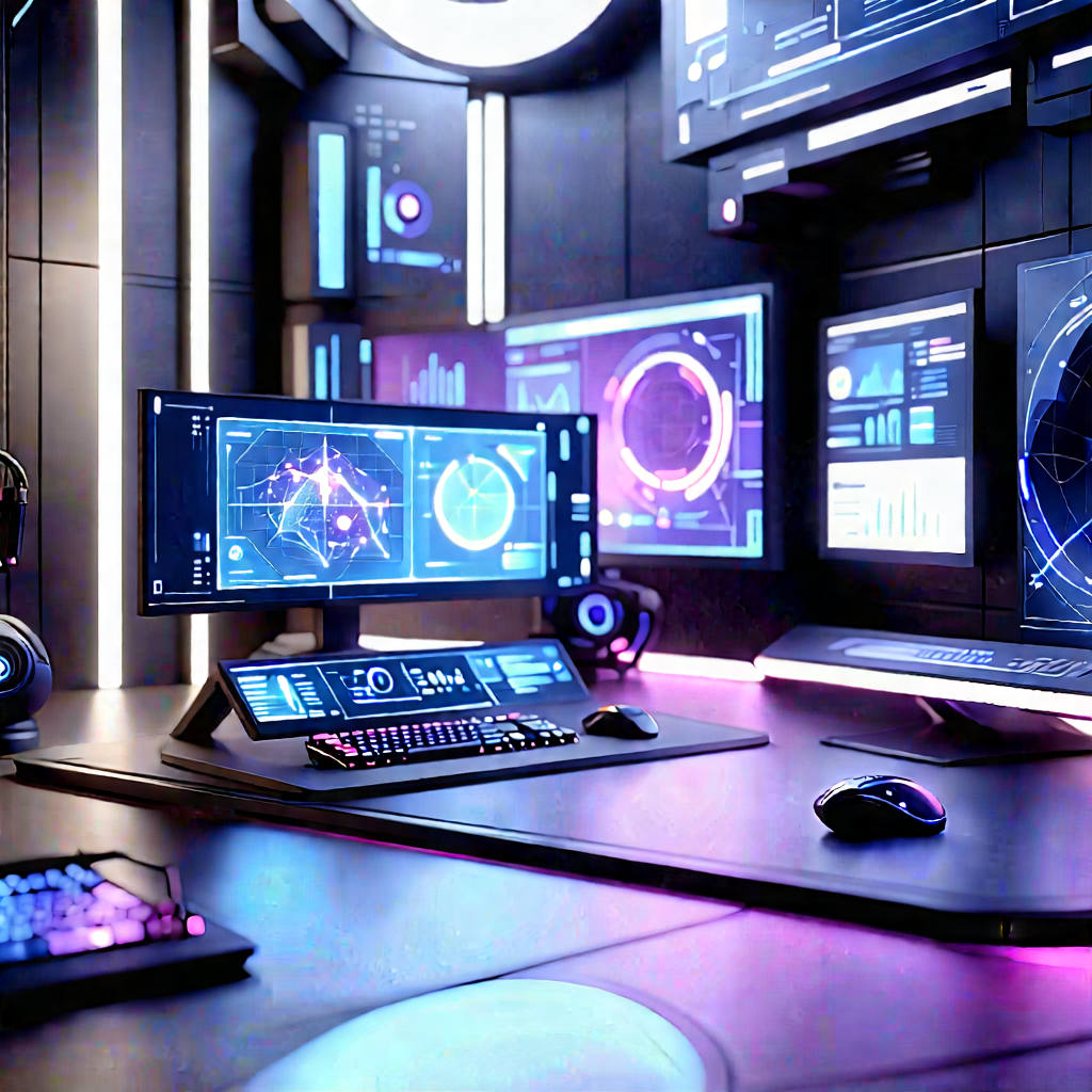(futuristic:1.2) digital workspace