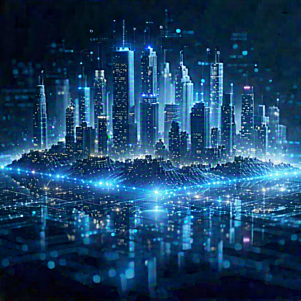 Big Data Visualization With Futuristic Cityscape