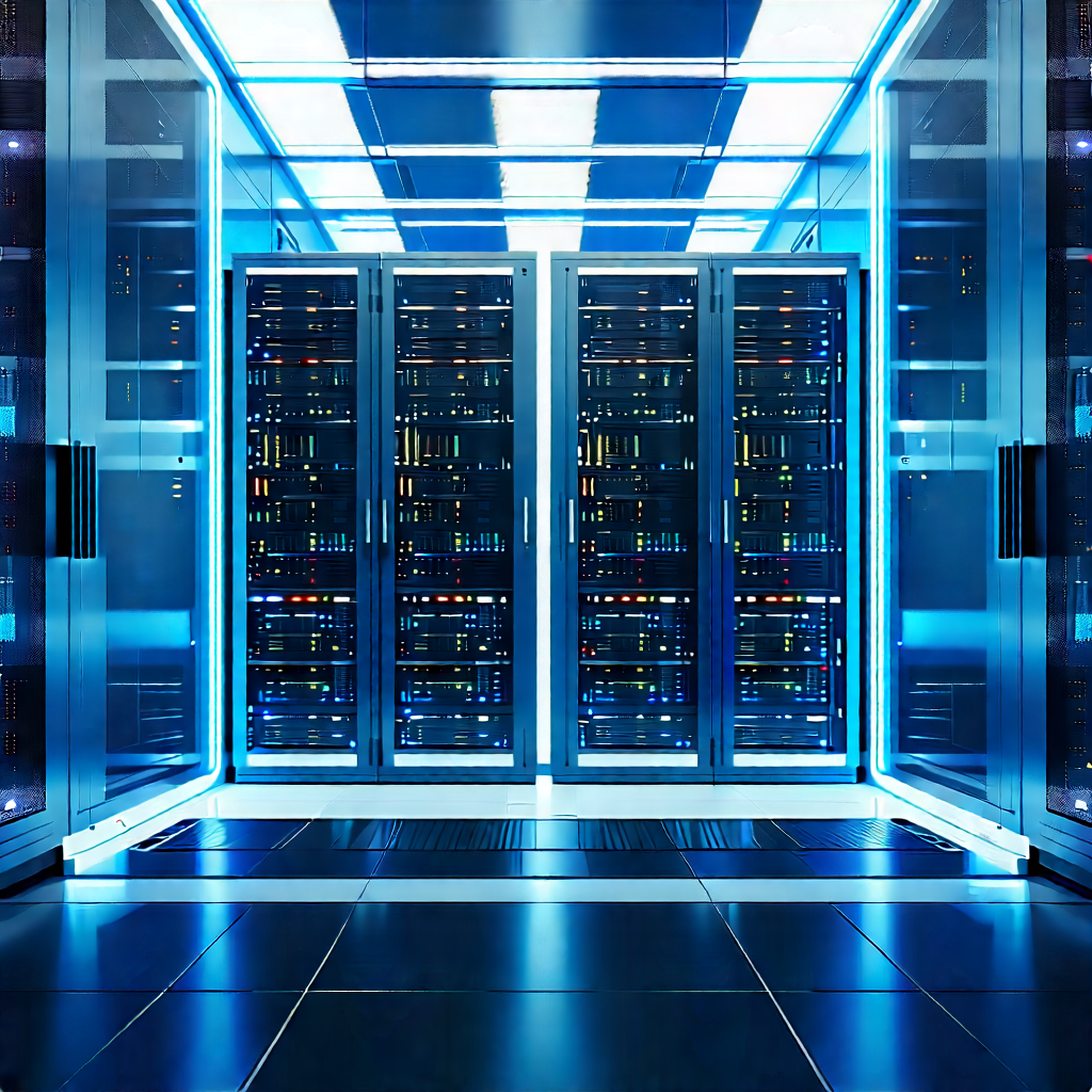 Futuristic Server Room With Image, There
