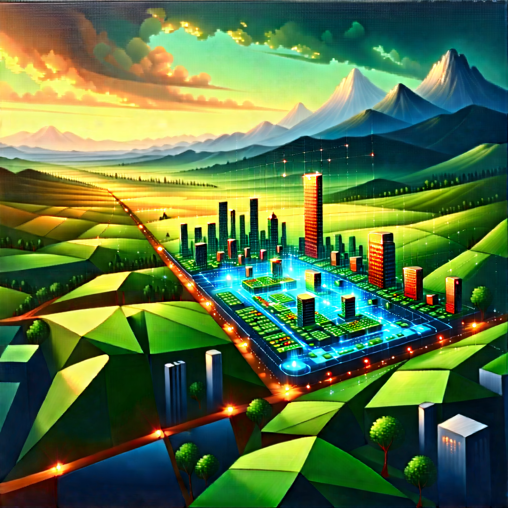 Financial Technology In Field Deployment With Painting Cityscape