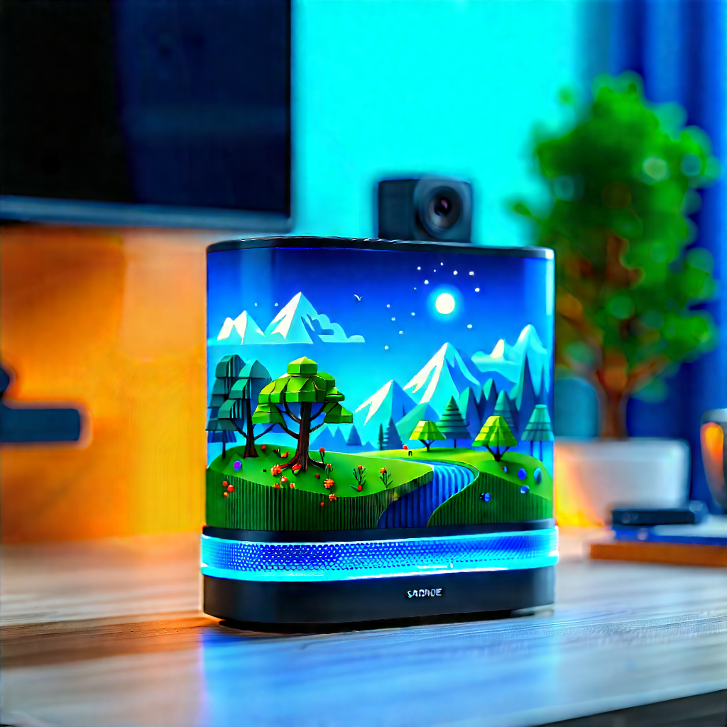 Smart Home Device With Streaming Content With Small, Illuminated