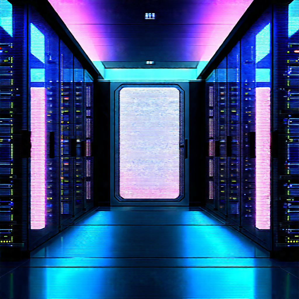 (futuristic:1.39) Server Room With Image, There