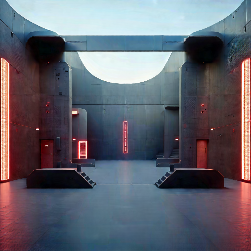 Futuristic innovation hub