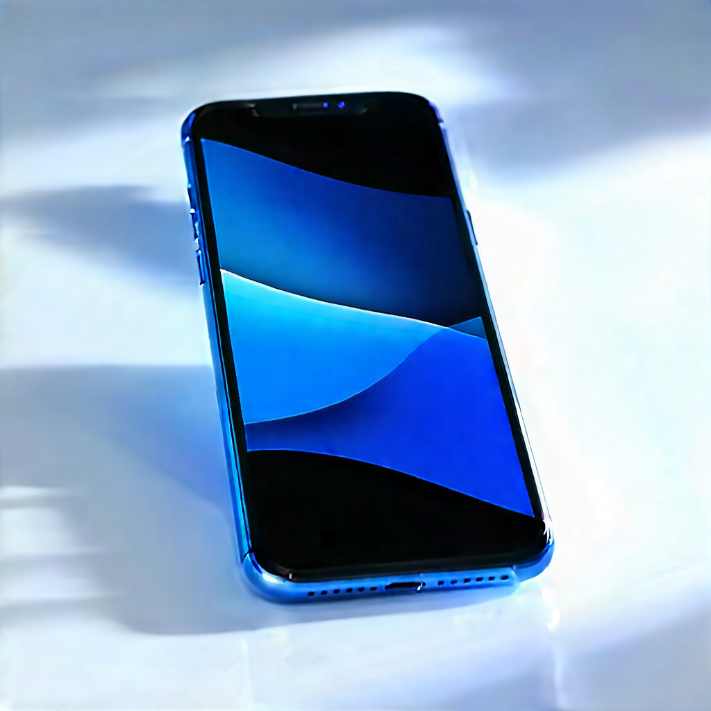 Smartphone With Streaming Content With Blue Cell