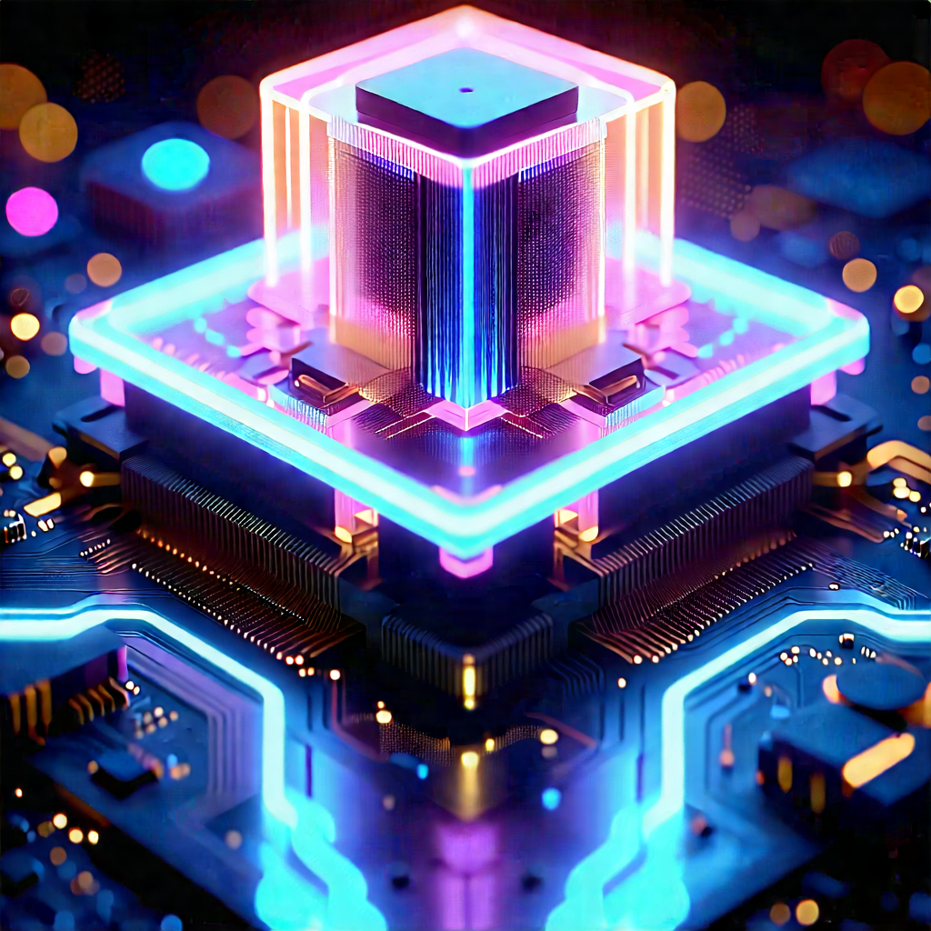 Quantum computer with neon accents