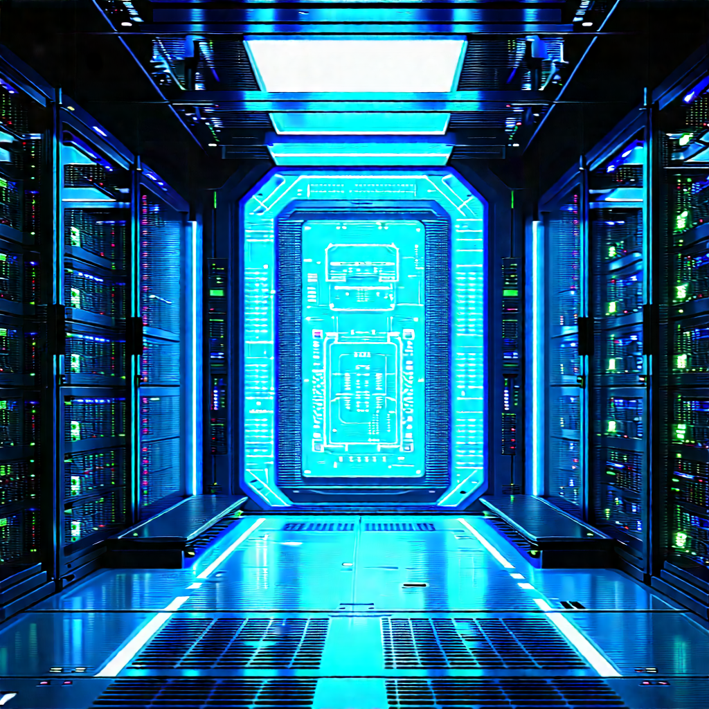 Futuristic Server Room With Image, There