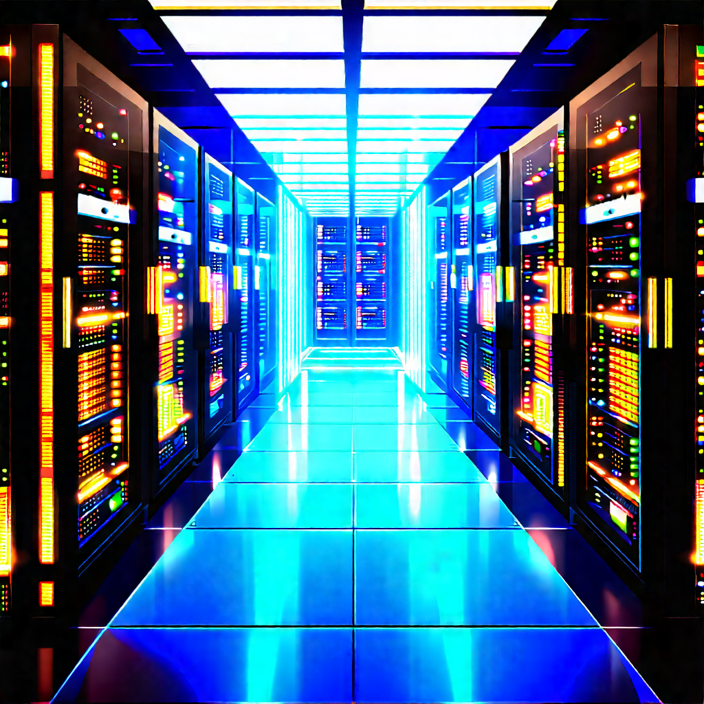 (futuristic:1.33) server room