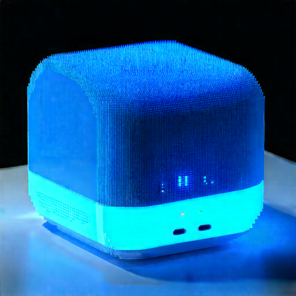 Smart home device with glowing screen