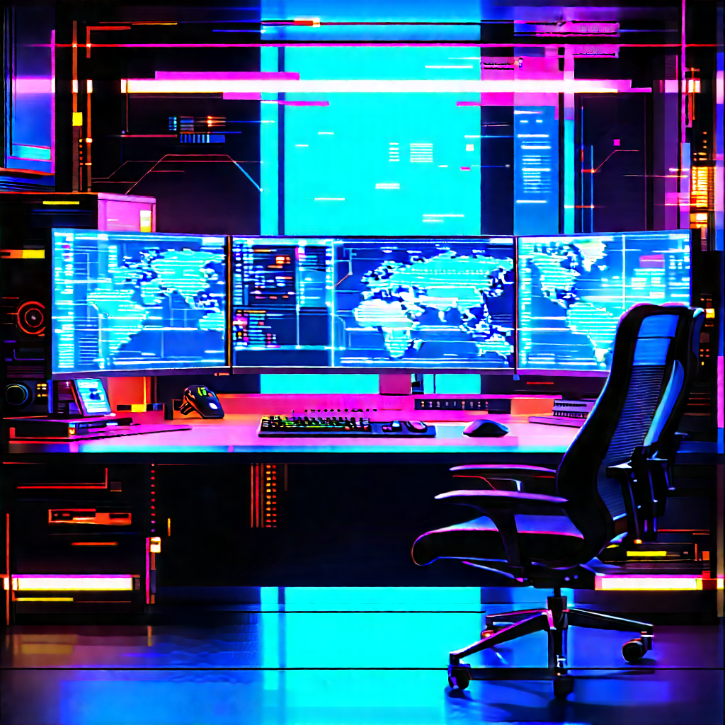 Futuristic digital workspace