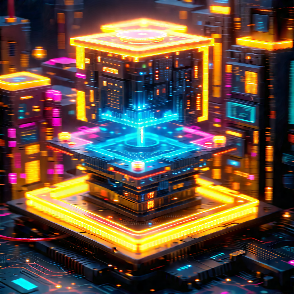 Quantum computer with neon accents