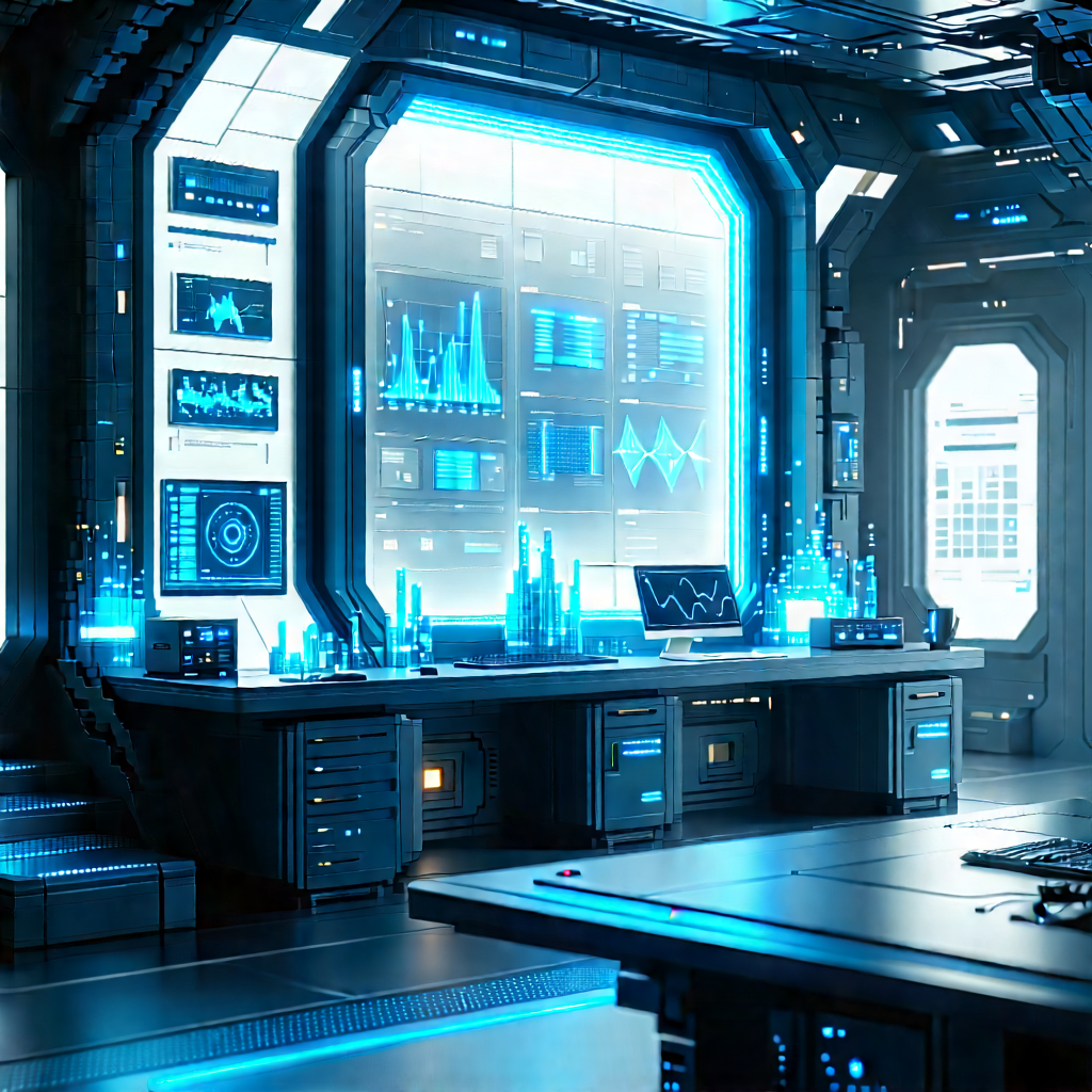 (futuristic:1.4) Research Laboratory With Futuristic Setting,