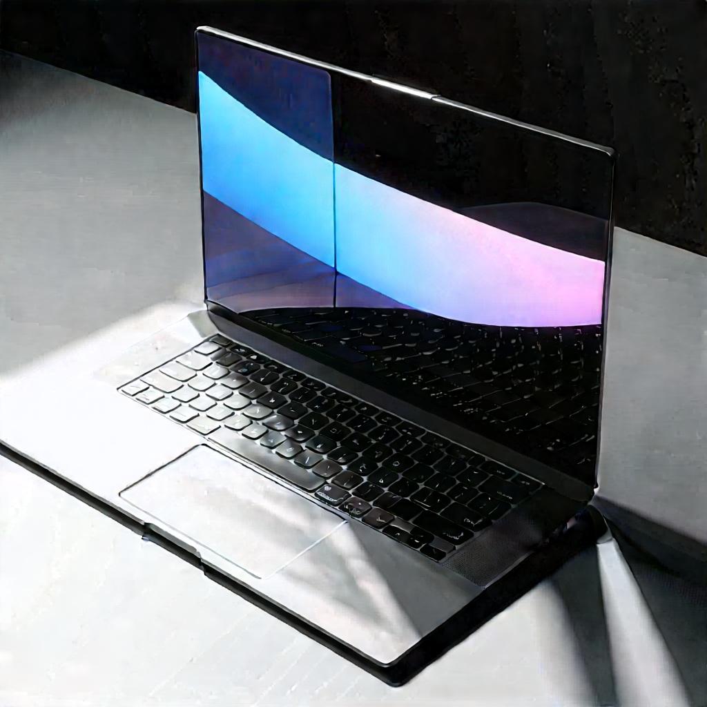 Laptop with digital artwork