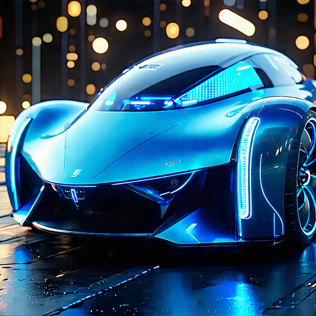 Innovative Electric Vehicle Design With Futuristic Blue