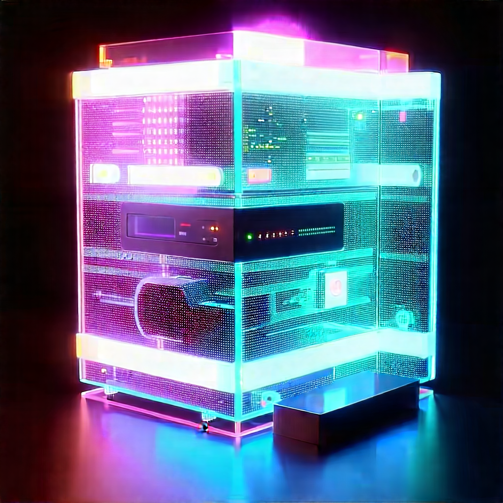 Quantum computer with neon accents
