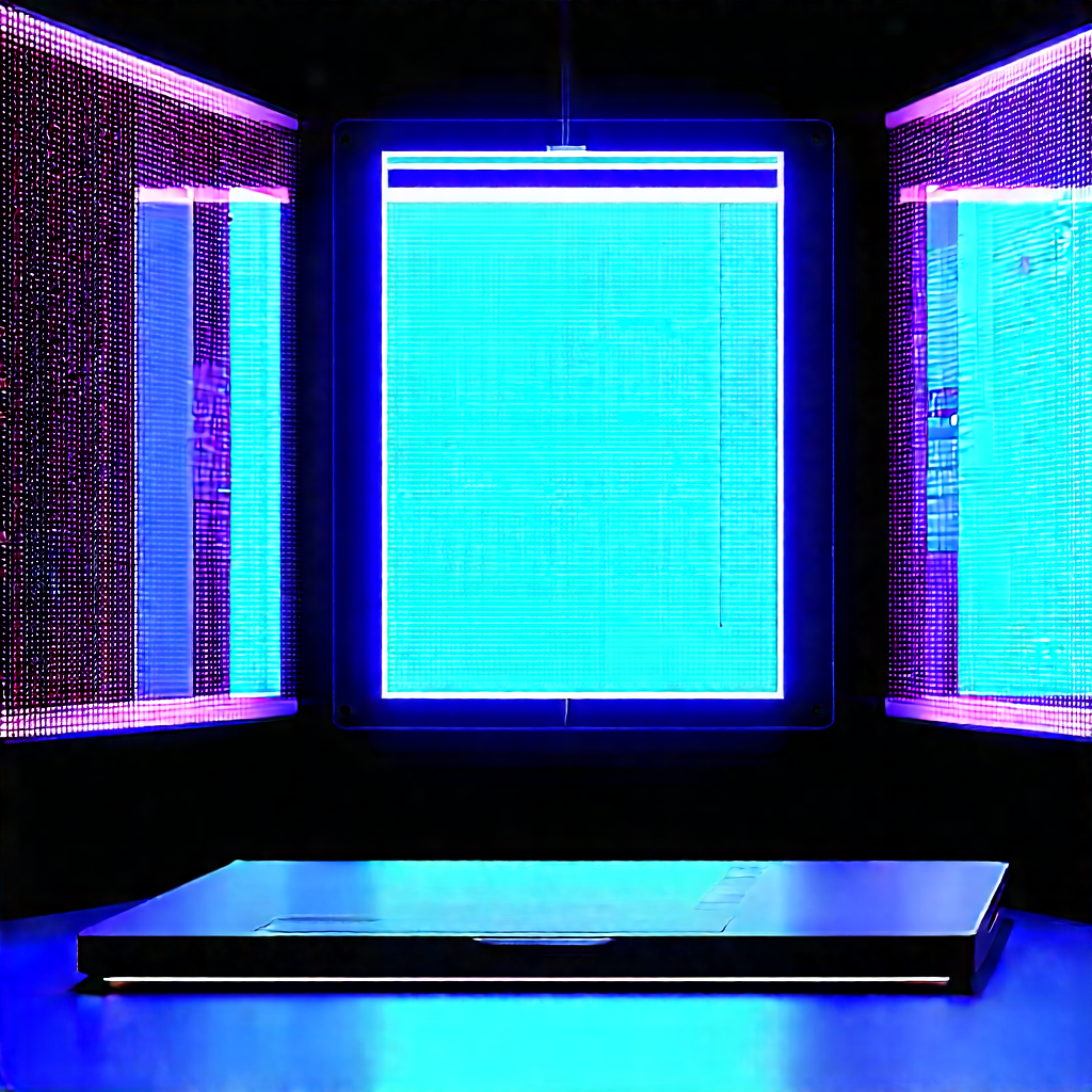 Educational Technology In Research Center With Blue Light
