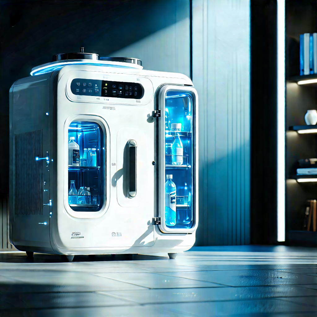 Innovative Smart Appliance Design With White Refrigerator