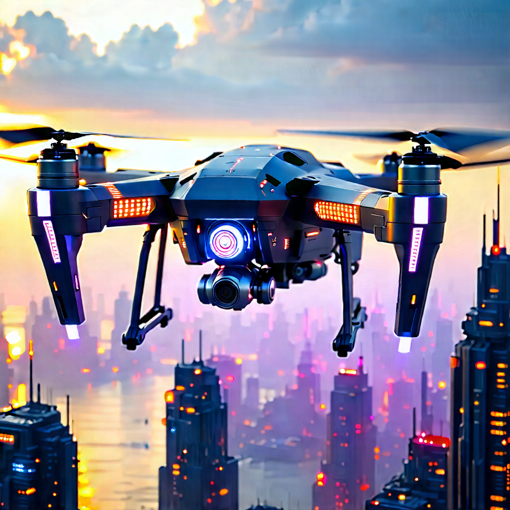 Drone With (digital:1.14) Artwork With Black Drone